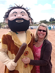 Maureen McAllister with Cavog from Kents Cavern
